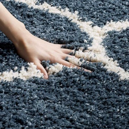 Soft Blue Shaggy Hall Carpet